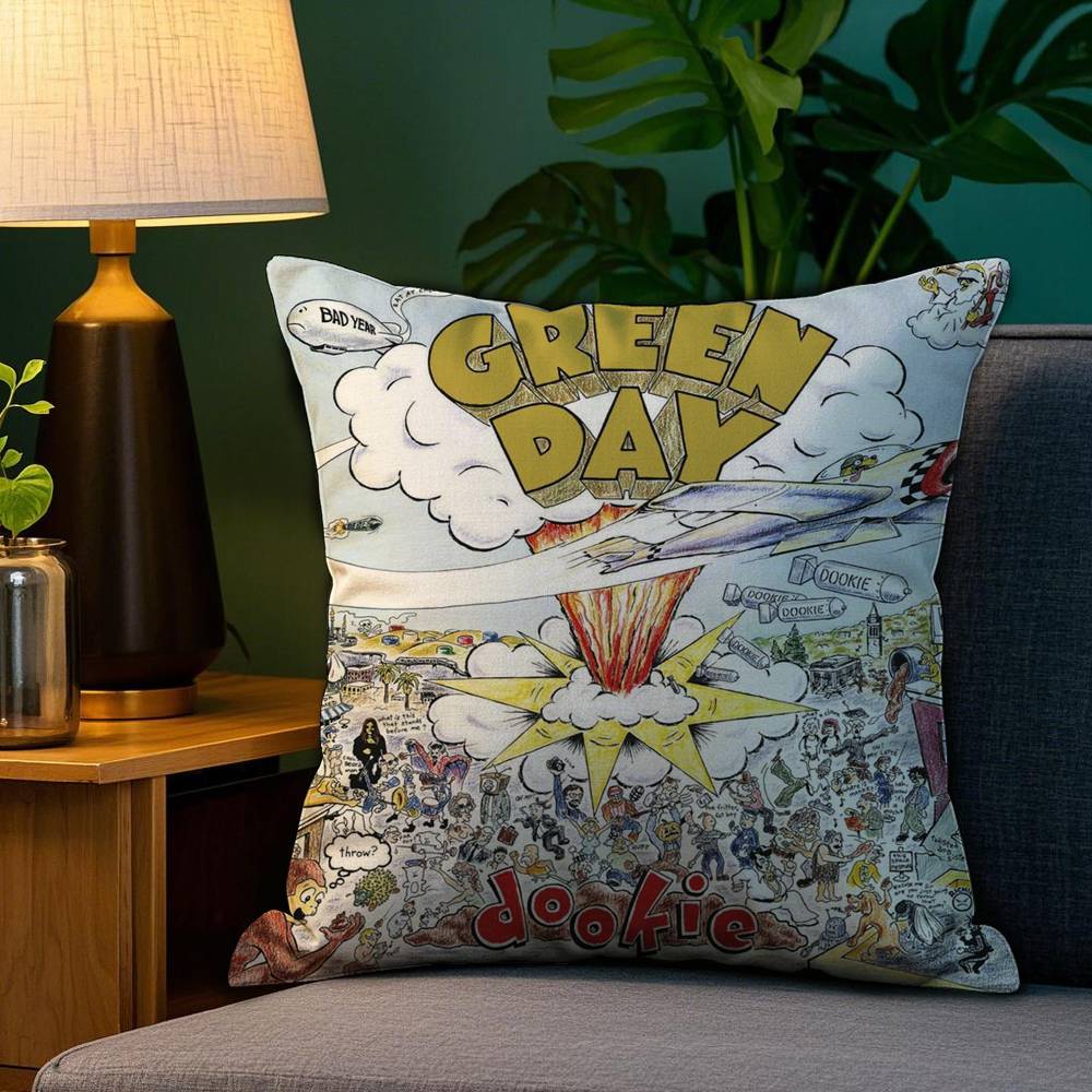 G-Green Day S-Saviors Pillow Case Sofa Living Room Bedroom Double-sided Printing Square Cushion Nap Time Pillow Case