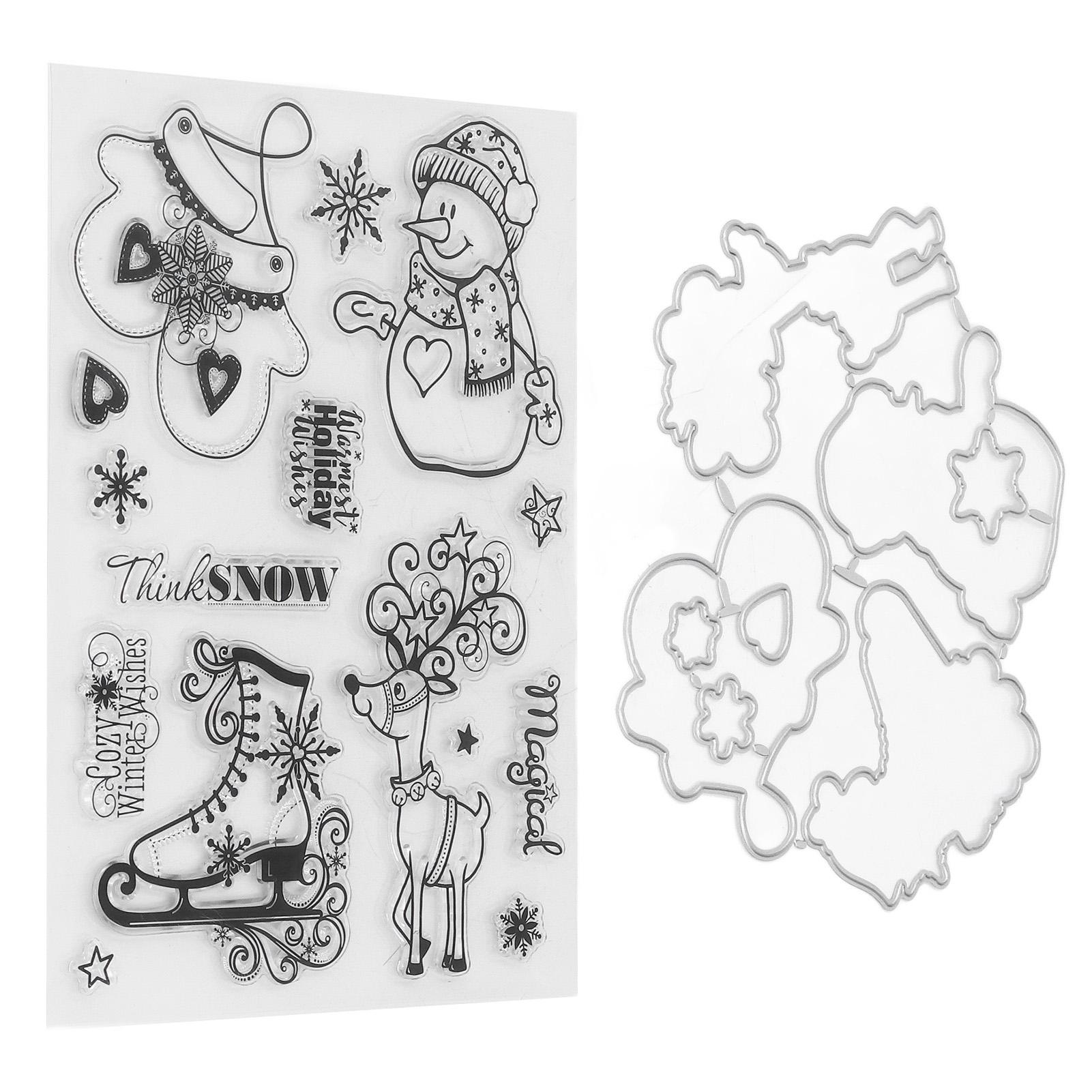 

Прозрачный набор штампов для создания рождественских открыток с узорами Прозрачный набор штампов для тиснения и резки для самостоятельного изготовления