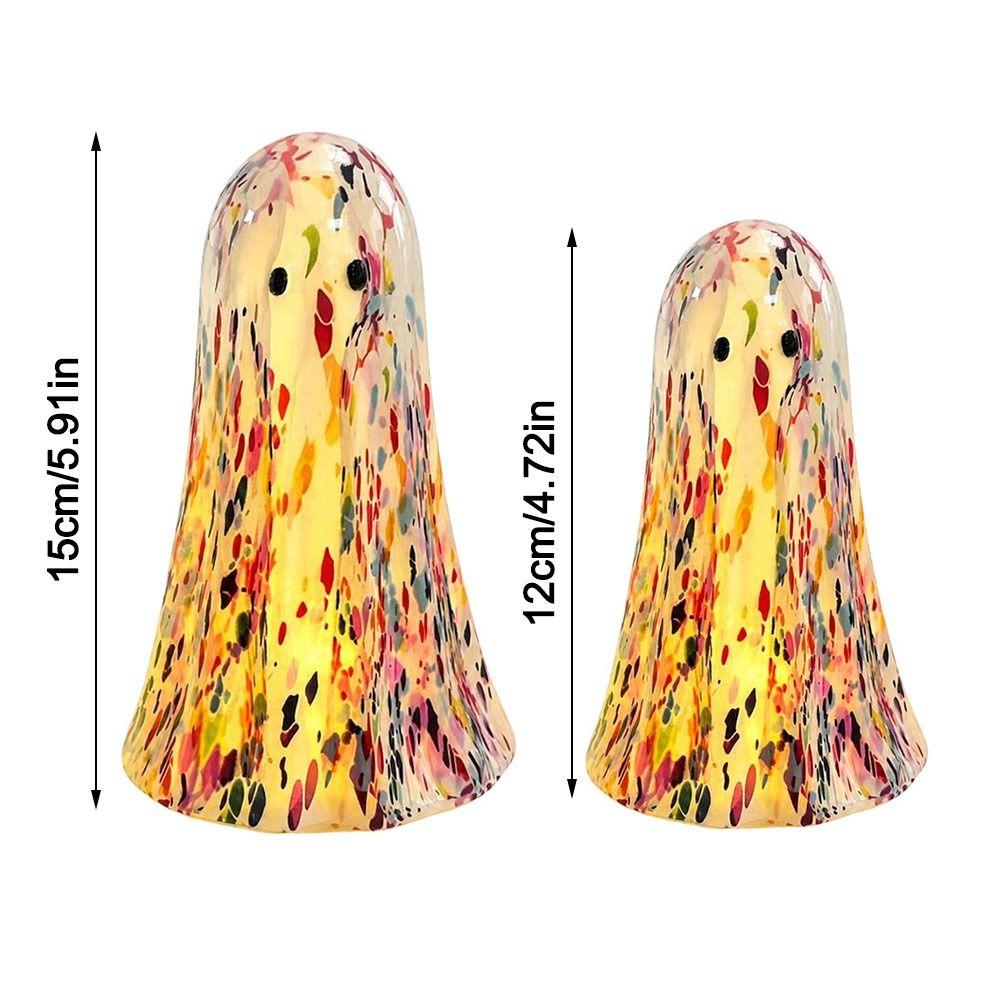 Colorful or White Light Up Ghost Figurine Portable Halloween Ghost Decoration Tabletop Decoration