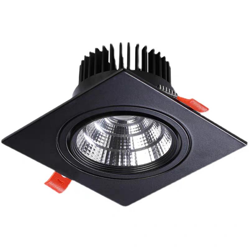 Spot LED encastré carré COB orientable pour plafond
