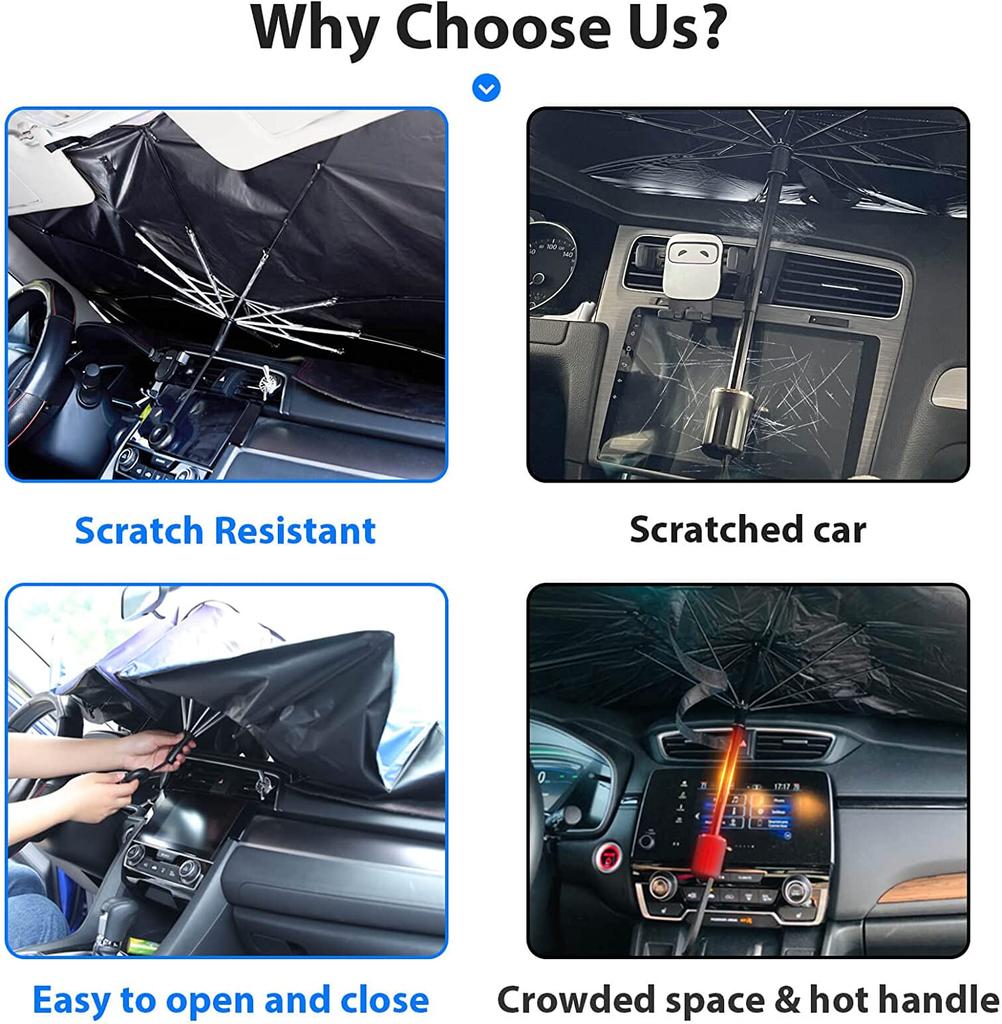 Car Parasol Inside The Front Windshield Sunscreen Sunshade Artifact Car Sunscreen Insulation Sunshade Portable Storage