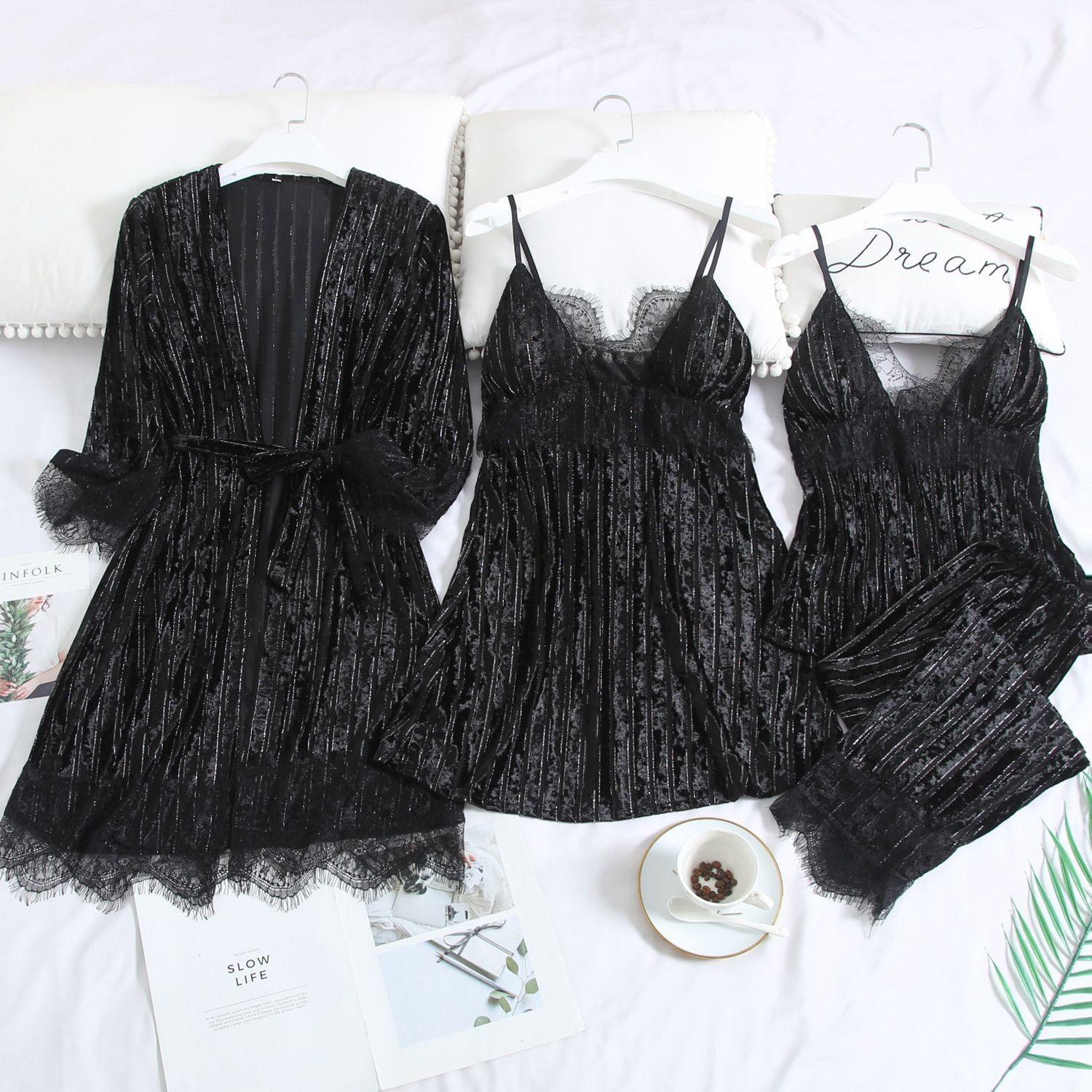 

Кимоно, комплект нижнего белья, зеленый пижамный костюм, велюровый осенний новый комплект для сна, домашняя одежда, бархатная ночная рубашка, халат, платье XXL