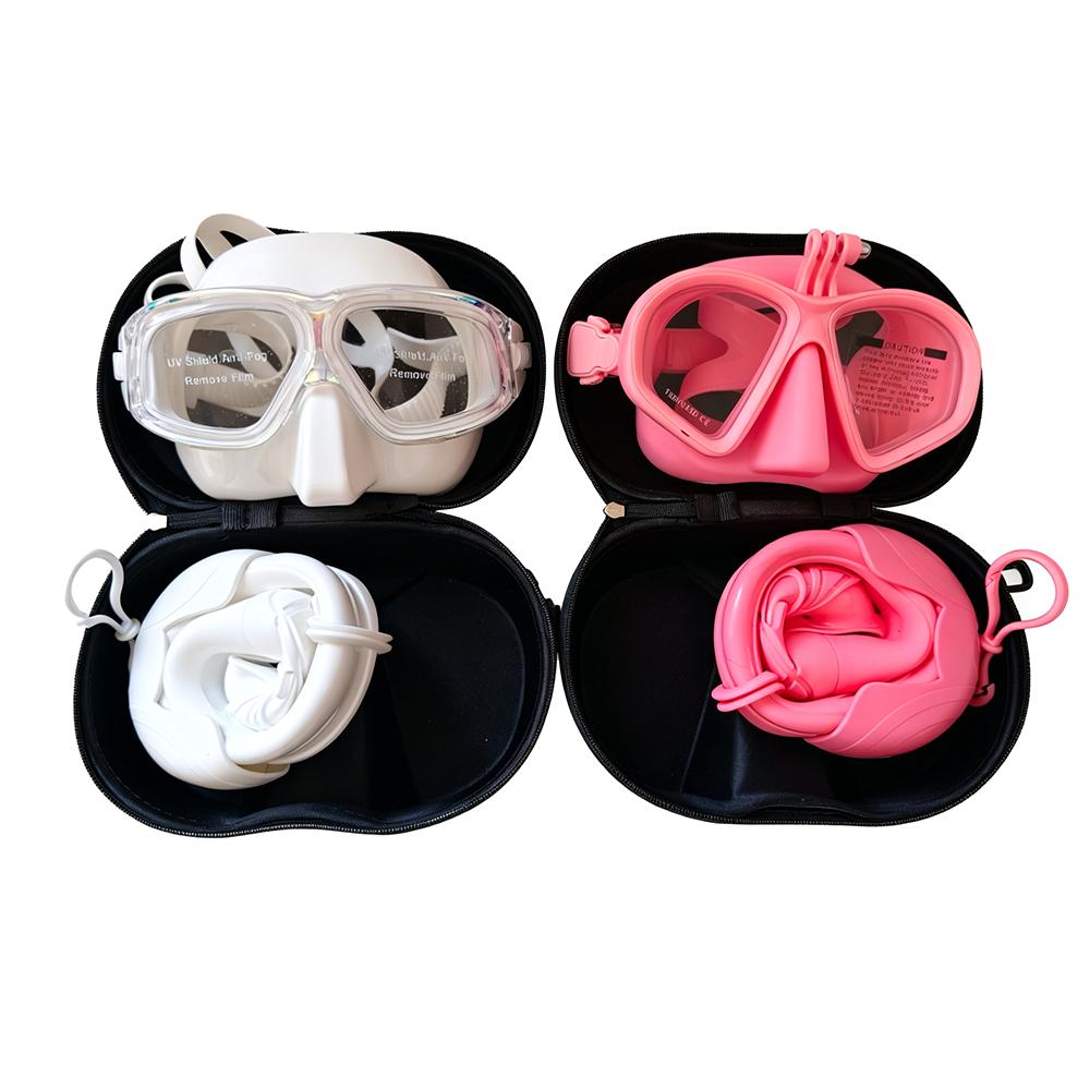 Set Maschera Subacquea e Boccaglio in Silicone, Maschera Snorkeling a Basso Volume Anti-Perdita con Boccaglio con Valvola Dry Top, Accessori Subacquei