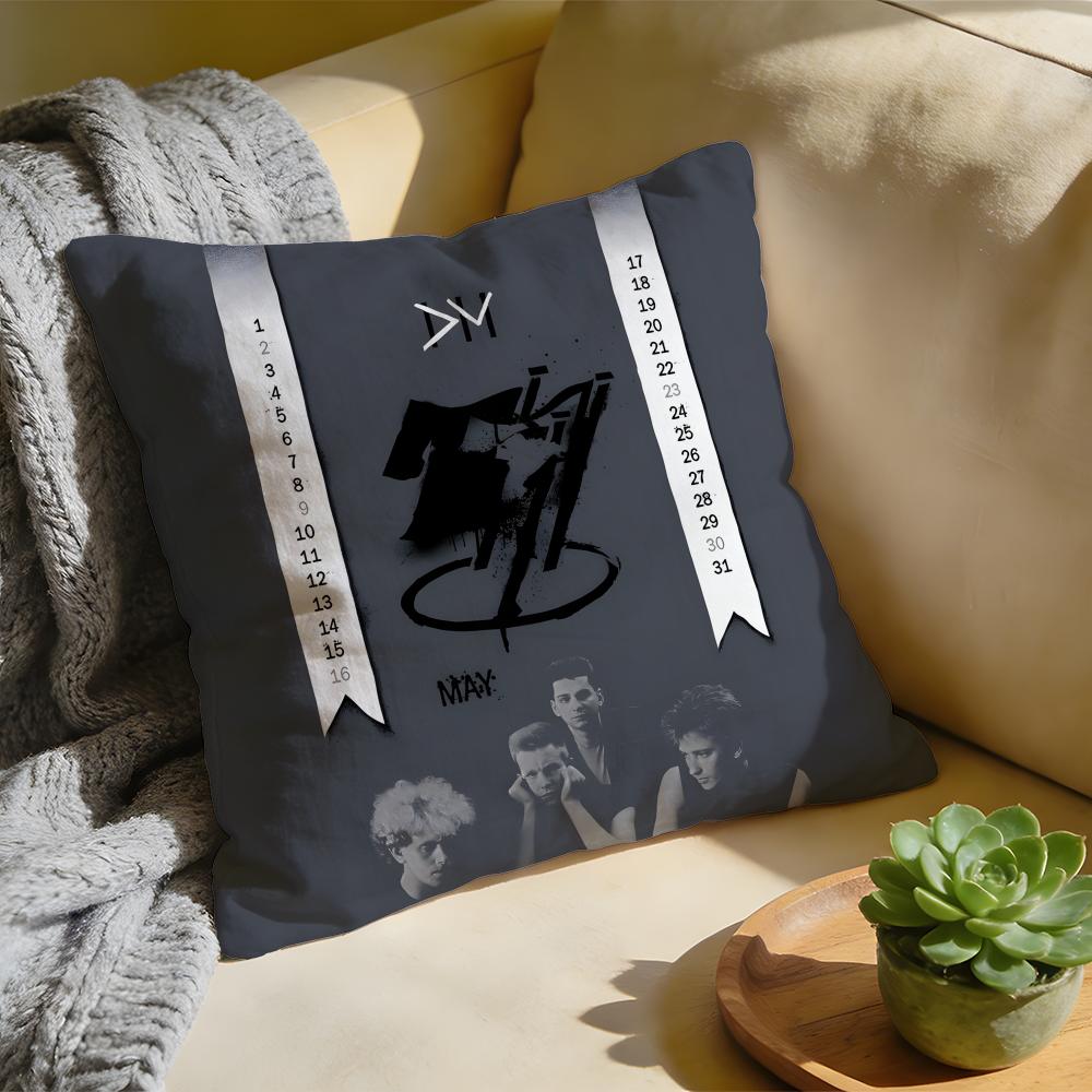 Cushion Cover  Washed Linen  Soft Breathable Decorative Case For Sofa Home Band DDepeche MMode Memento Mori Pillow Cover