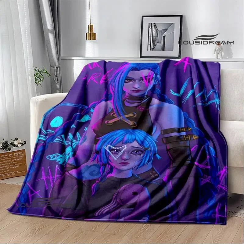 Arcano: Coperte con stampa di cartoni animati di League of Legends per tenersi al caldo, morbide e confortevoli, per casa, viaggio, letto, regalo di compleanno
