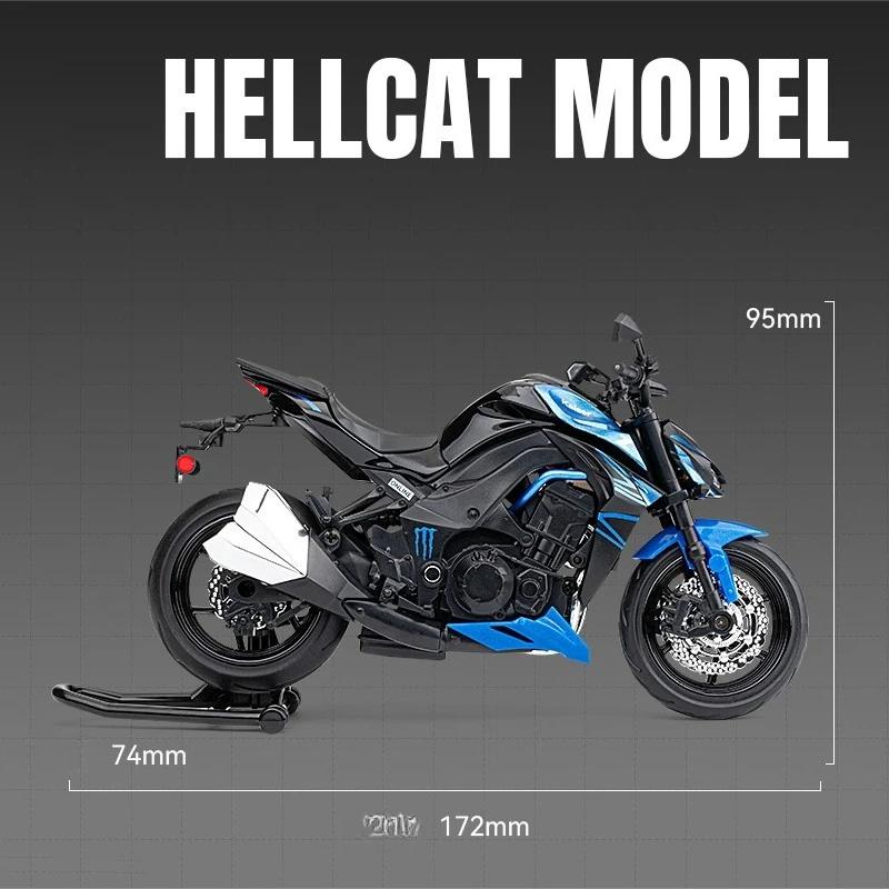 1/12 Kawasaki Z1000 Street Cars Motorcycle Diecast Model Car Alloy Metal with Base Display Collections Hobby Home Decoration Boy