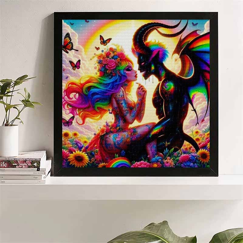 New Arrival 5D DIY Full Circle Diamond Painting "Devil Couple" Embroidery Cross Stitch Home Decor Gift