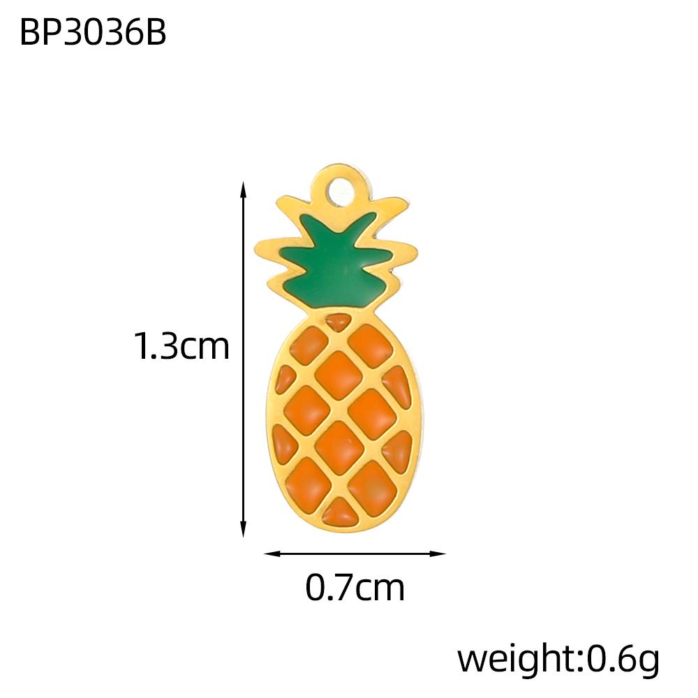 

CARLIDANA 2PCS Enamel Fruit Charms Mixed Lollipop Donut Grape Apple Pineapple Gold Plated Stainless Steel Jewelry Charms