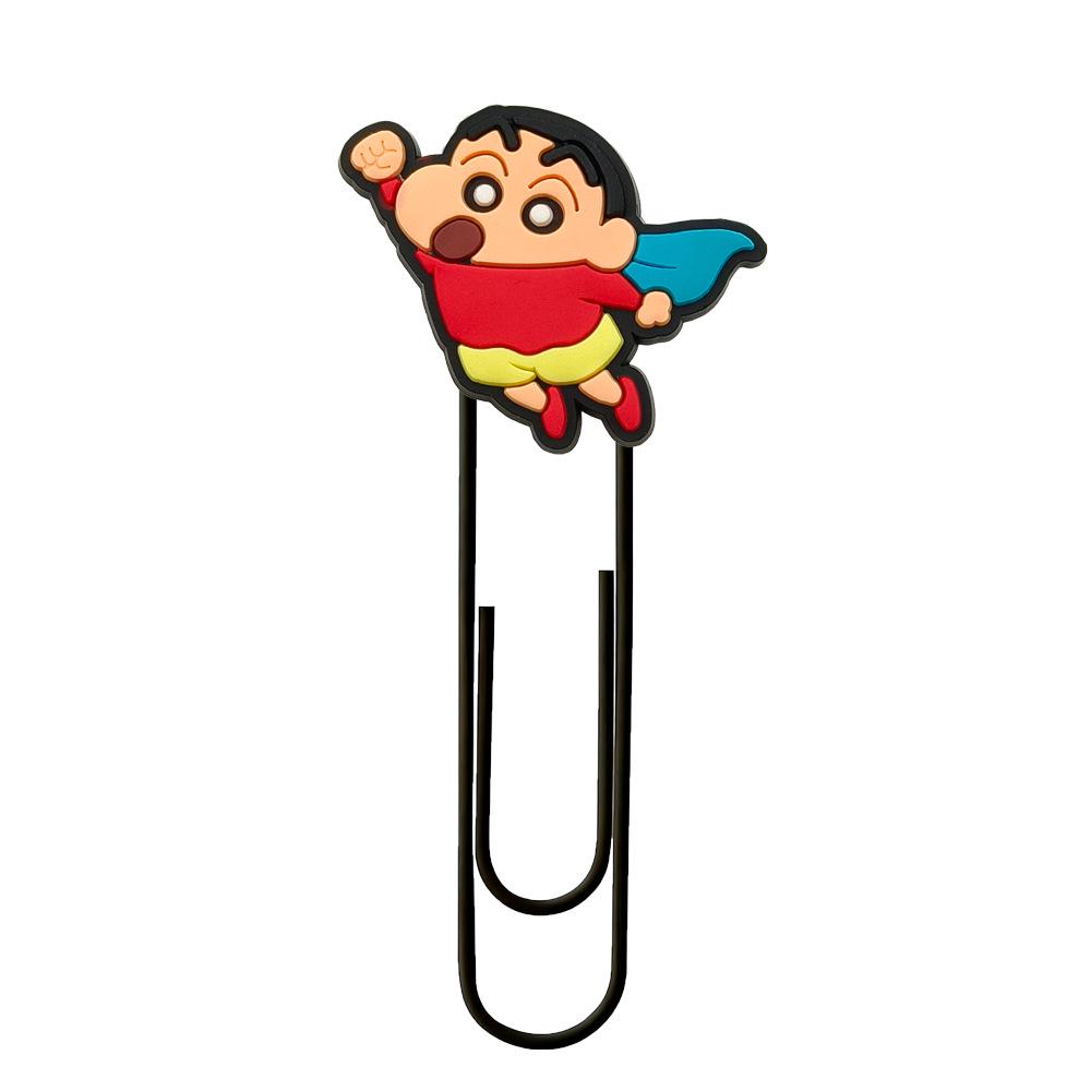 Krusade Crayon Shin-chan Creative PVC Paperclip Bookmark - Cute U-shaped Office Supply 5 штук