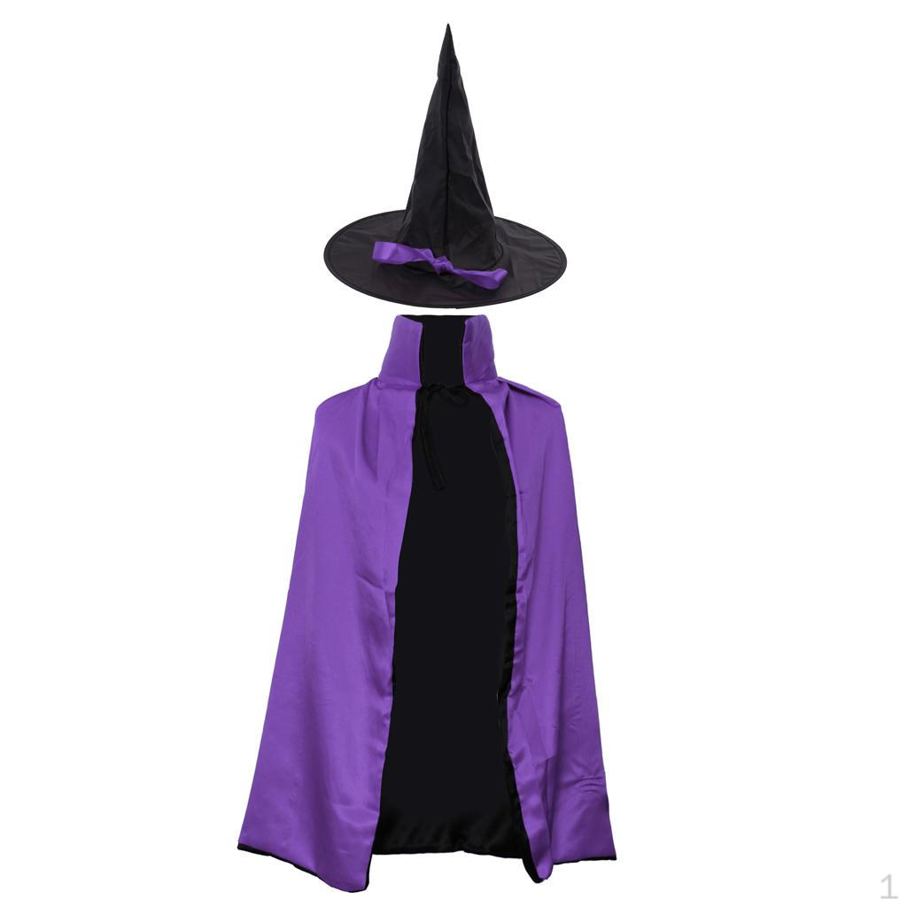 Reversible Cape Cloak Cone Hat Dress Up Role Play Halloween Costume