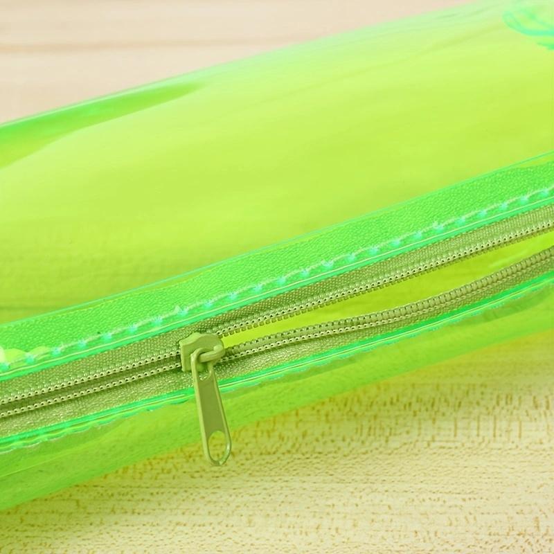 17.5*5*5cm1pc Multiple colors Transparent Portable good quality Stationery Storage Bag, Large-Capacity Student Pencil Case Supplies.