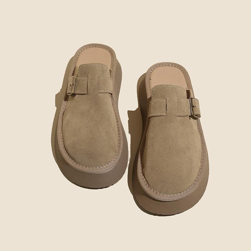 

Women s baotou half slippers Women s thick-soled spring and autumn lazy Boken cool slippers are comfortable 35