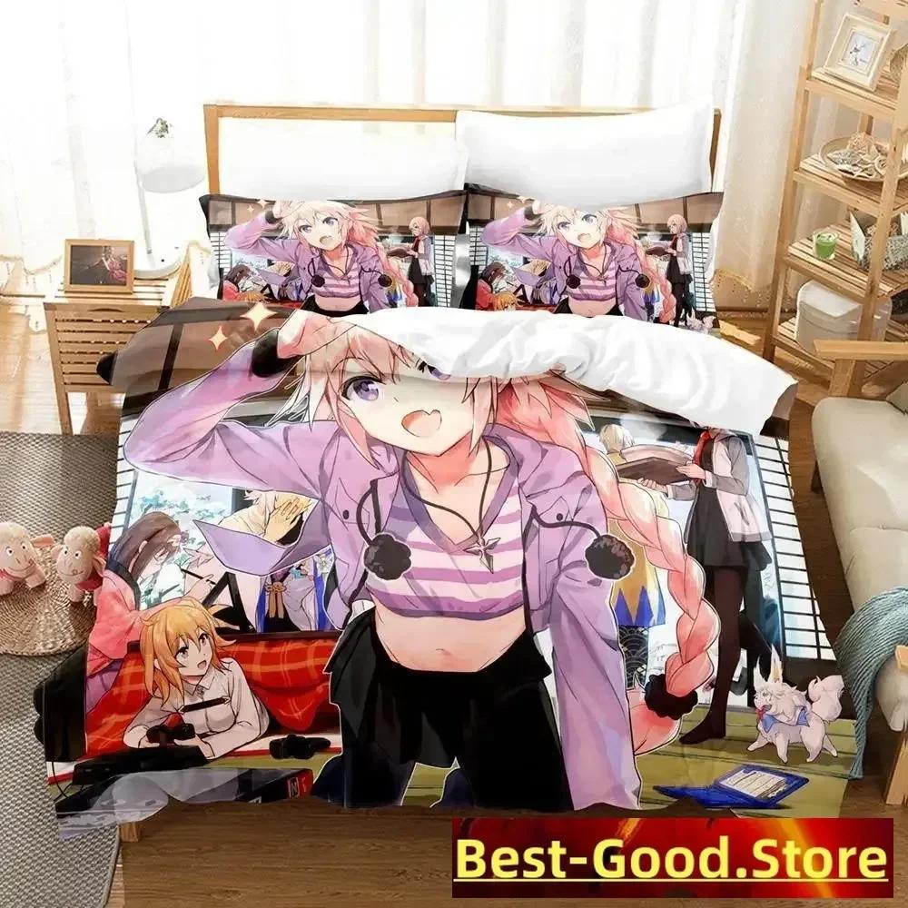 3D Anime Bed Sheet Set Fate - Astolfo Printed Bed Set Duvet Cover Pillowcase Bedding Set Bed Linen Sheet Quilt Cover Full Size