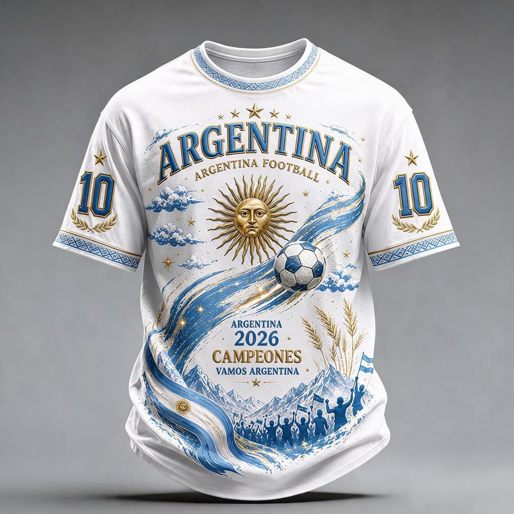 Men's Neck Short Sleeve Soccer Fan T-Shirt for Day