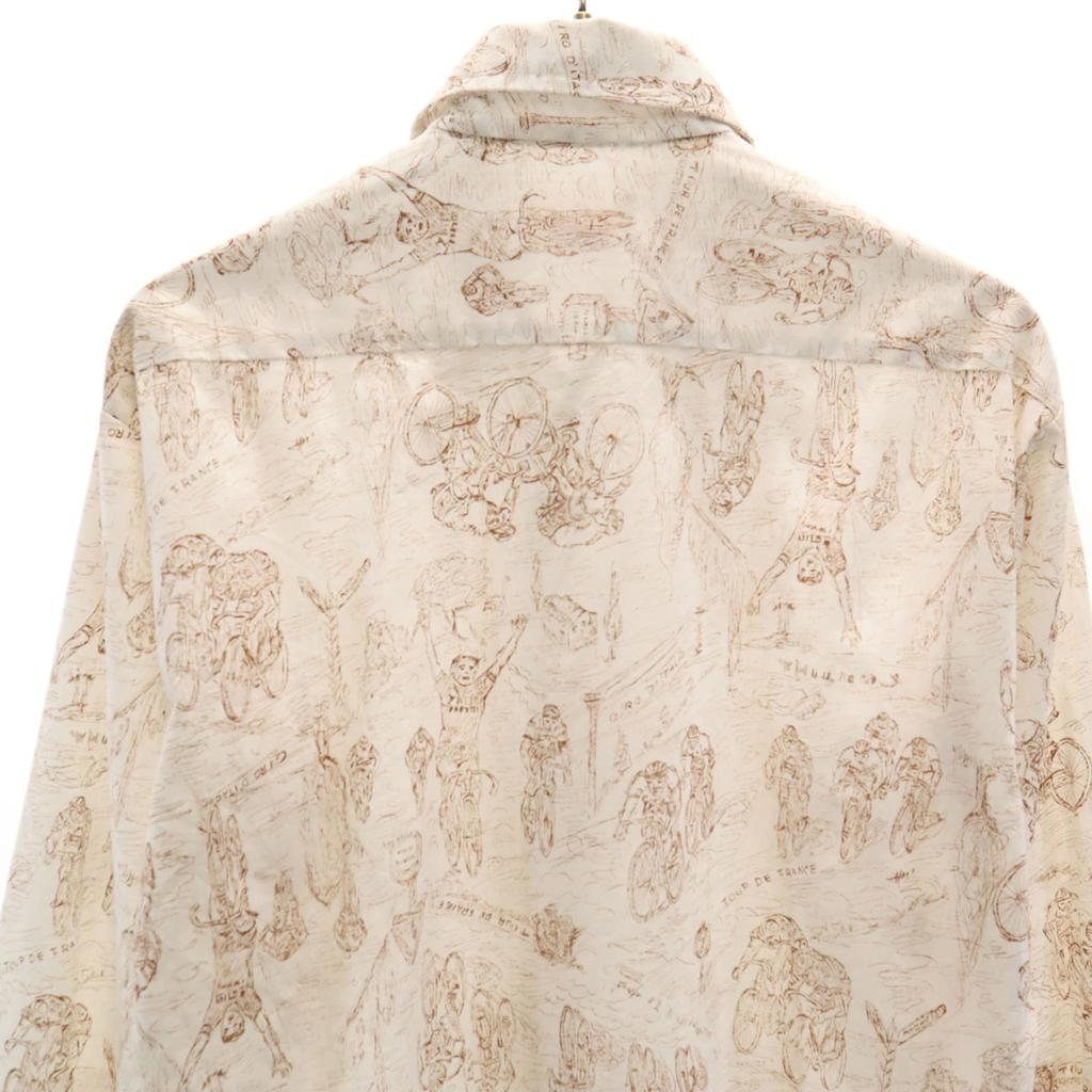 70s Vintage USA Made Collar Pads Overall Handle Long Sleeve Cotton Shirt Men's Used