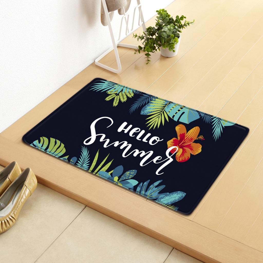 Flowers Household Door Mat Kitchen Absorbent Floor Mat Bathroom Non-Slip Mat Bedroom Living Room Carpet