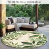 Green Leaf Round Rug Flannel Soft Non Slip Floor Mat Botanical Decor for Living Room Bedroom Outdoor Patio Garden Conservatory