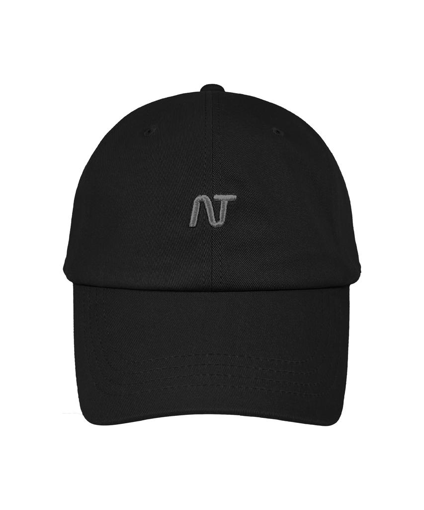 Nyuteib Silver Back String Oversized Ball Cap - Black