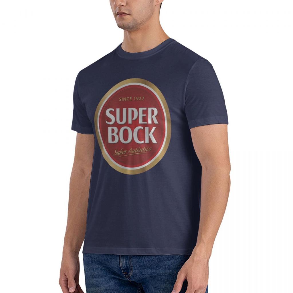 Men's casual fashion T-shirt round neck cool man's Super Bock beer Portugal Fashion Printed men's T-Shirt Short Sleeve