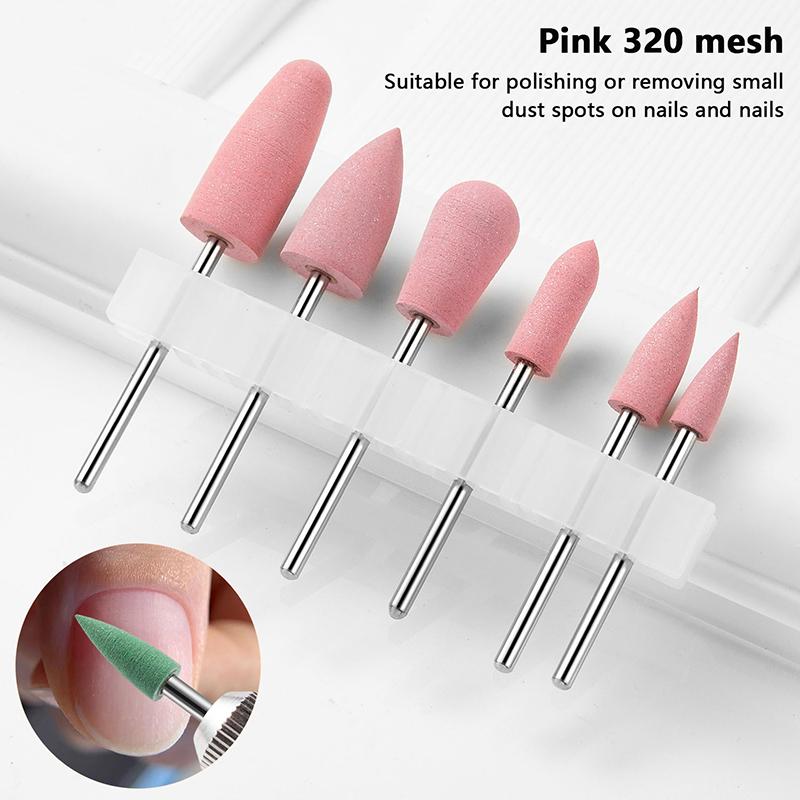 

6Pcs Diamond Nail Drill Bit Rubber Manicure Drills Electric Rotary Milling Cutter Polishing Tools Nail Bits Salon Accessories