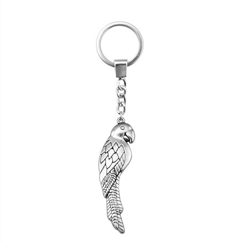Butterfly Bird Nature Harmony Pendant Antique Bronze Metal Keychain with 30mm Ring for Girls Trendy Gift