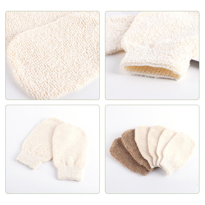 Hemp Bathing Gloves: Exfoliating Scrubber Towel & Bath Wipe Massage