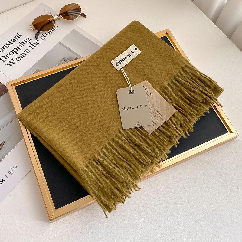 45 Color Winter Scarf For Women Long Warm Cashmere Scarves Hijab Solid Lady Shawl Wrap Female Pashmina Bandana Head Stole