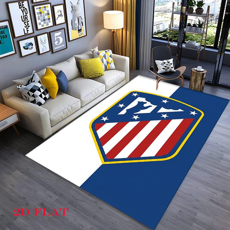 Atltico Madrid Team Crest Logo Carpet Suitable For All Seasons Living Room And Bedroom Mats Bathroom Mat Dormitory Decoration Room
