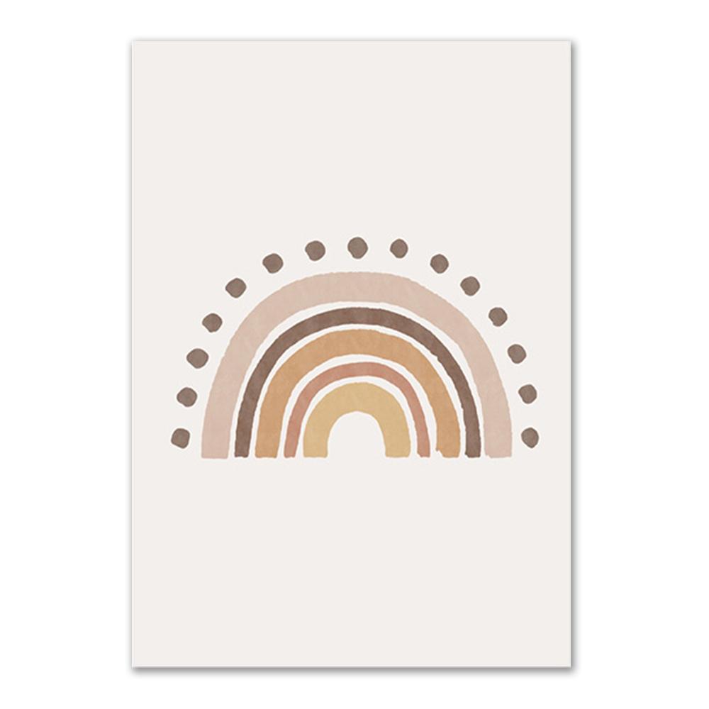 Pepinieră Boho Wall Art Poster Print Sun Rainbow ABC Urs Pânză Picturi Decorare Copii Dormitor Poze de perete Decorare Artă