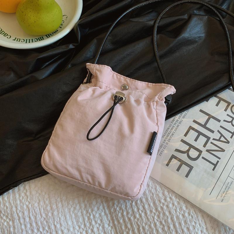 Stylish Korean Canvas Bucket Bag For Women In Black Beige And Pink With Soft Structure