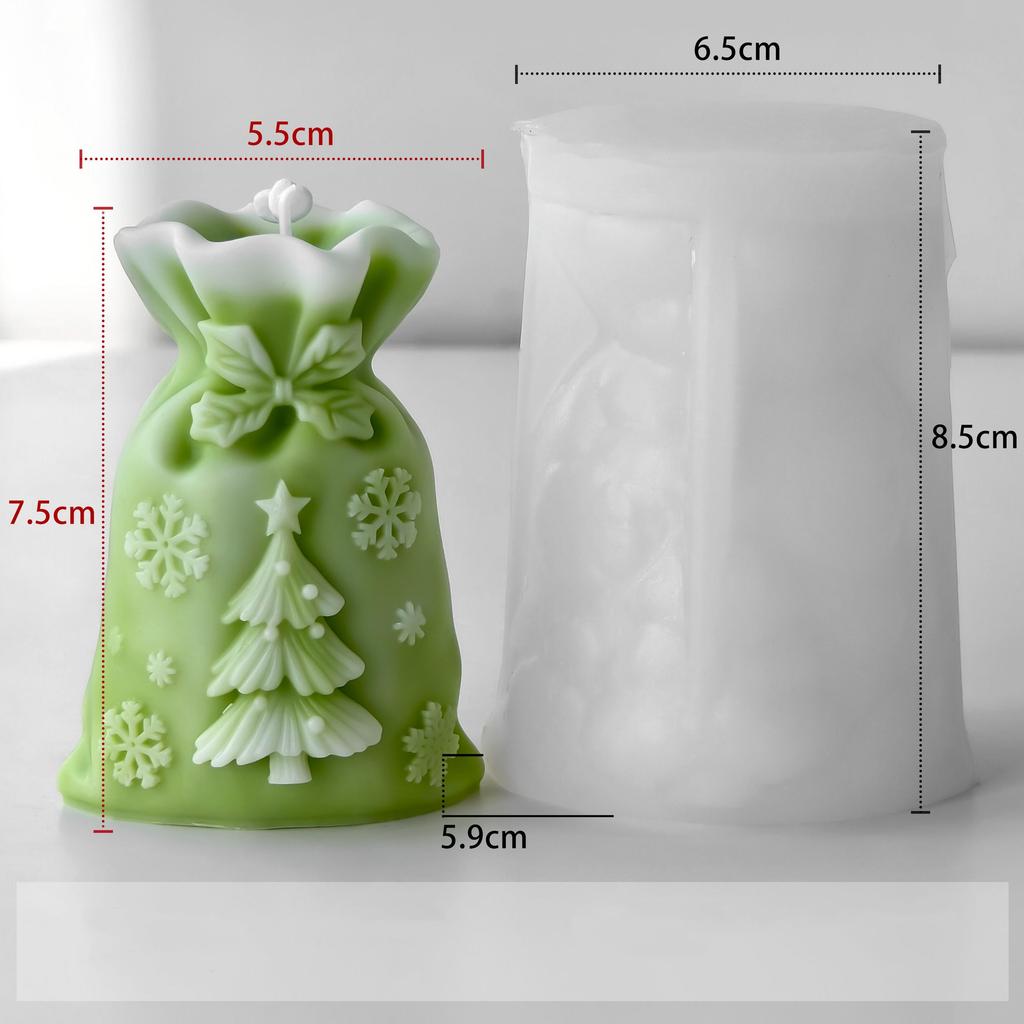 Weihnachts Kerzen Ornament Form Lebensmittelqualität 3D Silikon Kerzenform Feiertags-Geschenktütenform Realistisch zur Geschenkeherstellung Strumpffüller Party