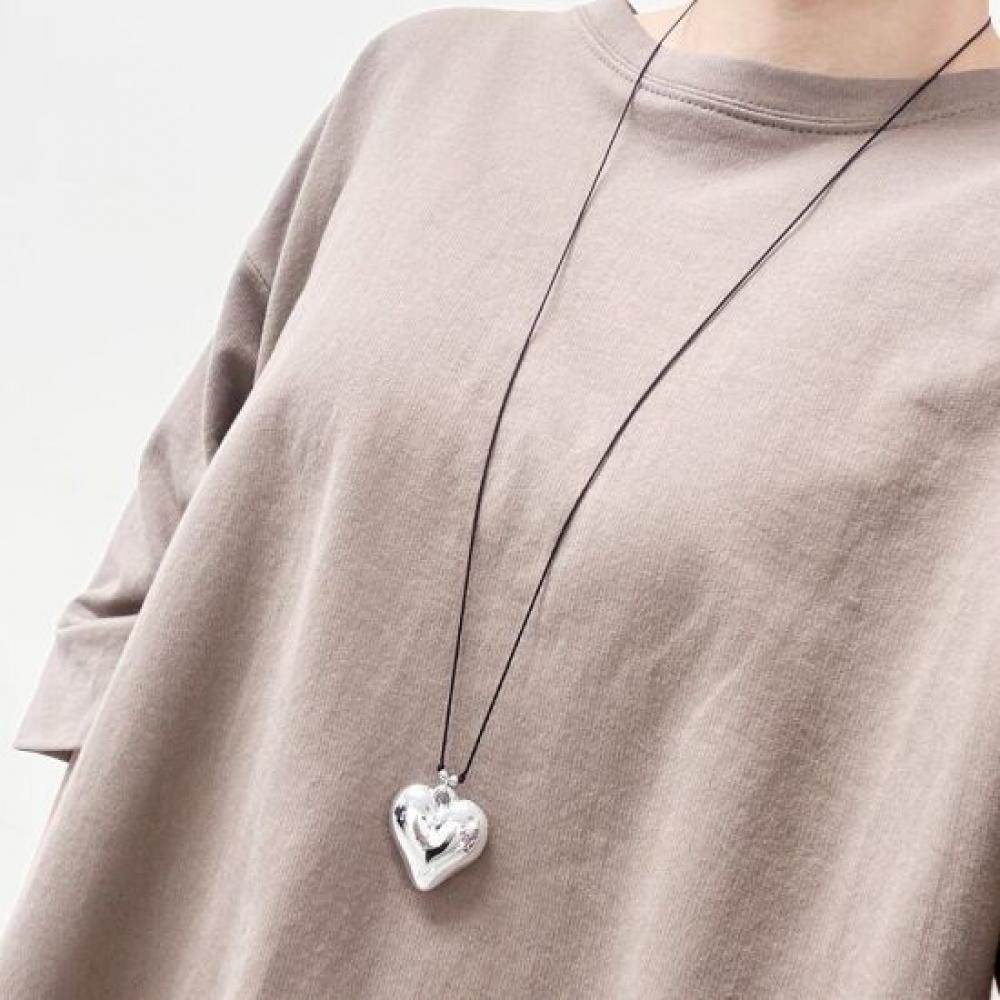 Mizqz Big Heart Bold Pendant Necklace Adjustable Length