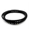 NEW HOT Wholesale Classic Retro Multi Layer Woven Rope Titanium Steel Magnetic Buckle Stainless Steel Leather Men's Bracelet