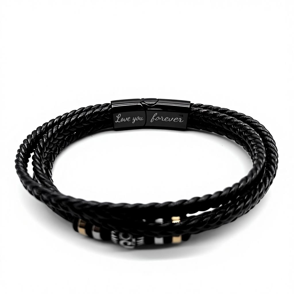 NEW HOT Wholesale Classic Retro Multi Layer Woven Rope Titanium Steel Magnetic Buckle Stainless Steel Leather Men's Bracelet