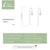 WOSTU 925 Sterling Silver Long Tassel Ear Cords Simple Shell Pearl Line Drop Earrings For Women Fashion Silver Jewelry CQE878-B