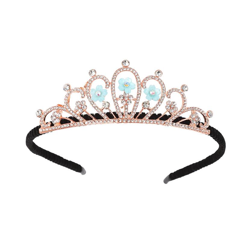 New Bridal Headwear Korean Flower Leaves Headband Crown Rhinestone Pearl Bridal Hair Crown Hair Accessories