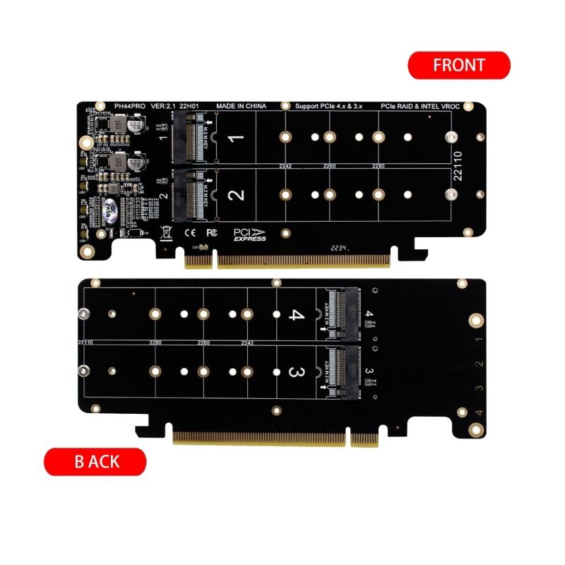 Shock-proof  PCIeX16 To for M.2 M-key NVMEx4 SSD for  Pansion Adapter Card for PC
