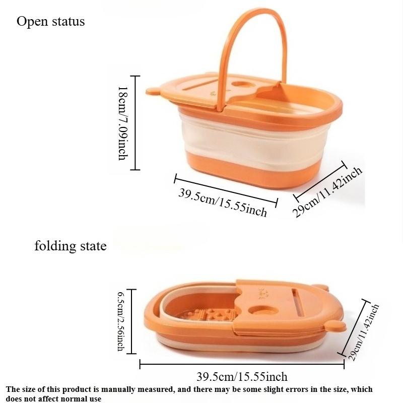 1pc Foldable Foot Bath Tub with Built-in Massager - Large Relaxation Pool for Soaking, No Electricity Needed, For Home Bathroom