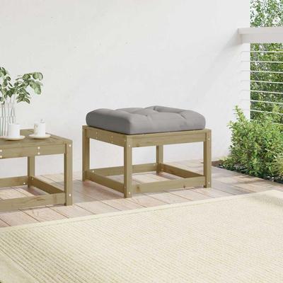 Garden Stool with Cushion Pressure Treated Pine Wood
