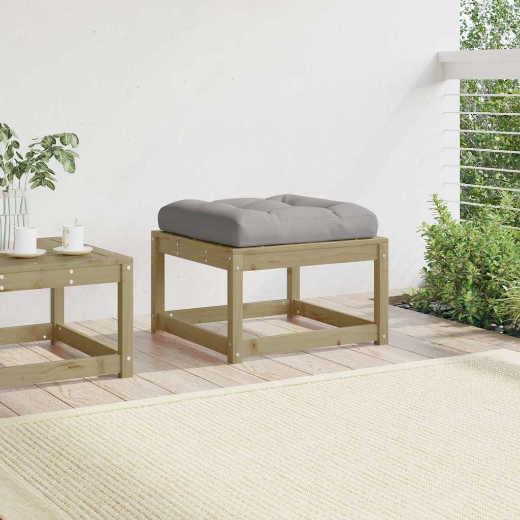 Garden Stool with Cushion Pressure Treated Pine Wood