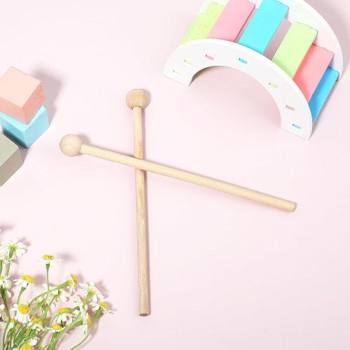 2 Xylophone Mallets, Wooden Mallets, and Hammers for Making Xylophones, Bells, Woodblocks, and Bells (2 Maple Pieces)