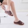 Summer new large size fashion slope heel cool slippers women's hollow flower word cool slippers
