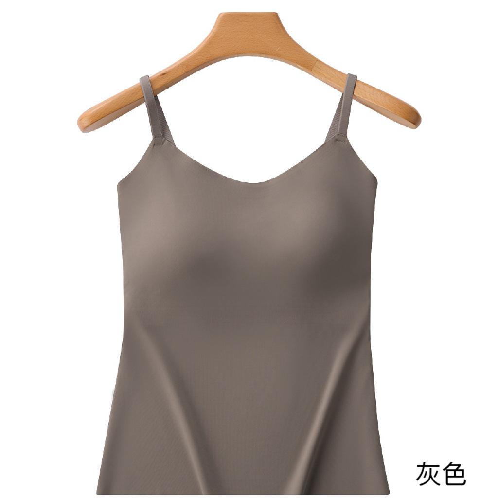 V-Neck Seamless Cami With Built-In Bra M серый