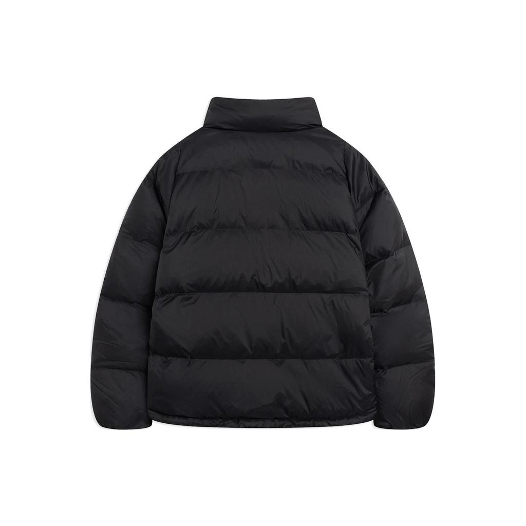 Li Ning Fitness Series Solid Color Logo Print Zipper Down Jacket Women Jackets Black AYMS028-2