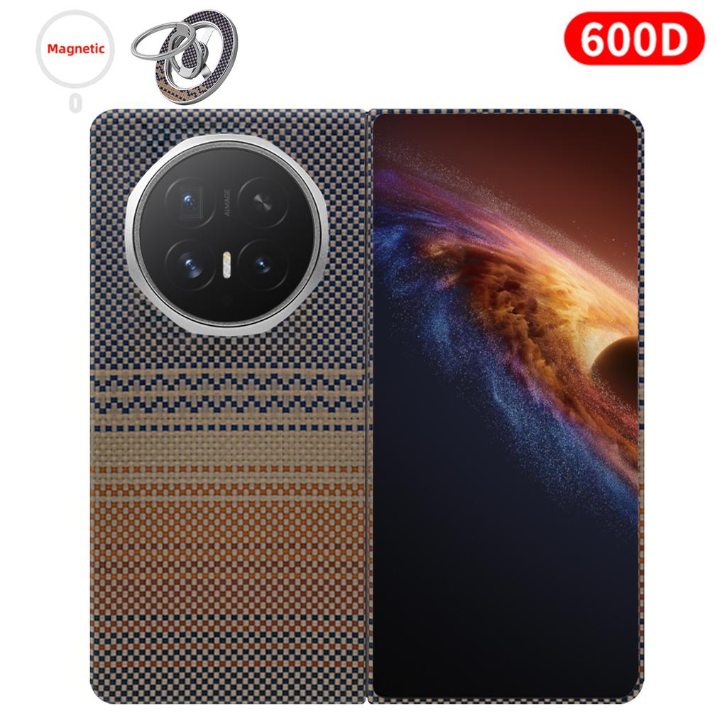 For Honor Magic V6 Carbon Case 600D Kevlar Fiber Aramid Fiber Fabric Ultra Thin Hard Cover Magnetic Black Slim Light Red Premium