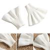 Yousheng 1 Pair Women Wrist Cuffs Knitted Elastic Anti-slip Ruffle Keep Warm Wrist Decoration Solid Color Princess Fake Cuffs Photography Prop