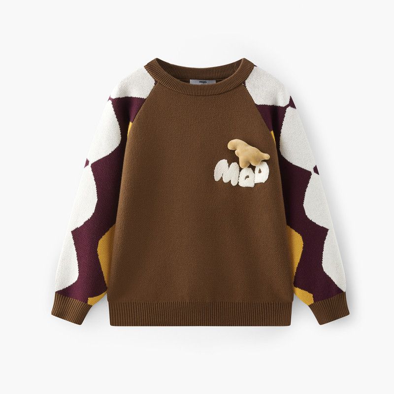 

[Designer Series] Mqd Children s Clothing Boys Sweater 2025 New Winter Knitwear for Kids Coffee 110