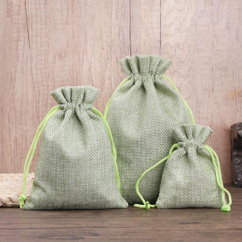 1 Stück Aufbewahrungsbeutel 7x9/10x14/13x18cm Leinen Jute Geschenkverpackungsbeutel Sackleinen Geschenk Bunte Kordelzugbeutel