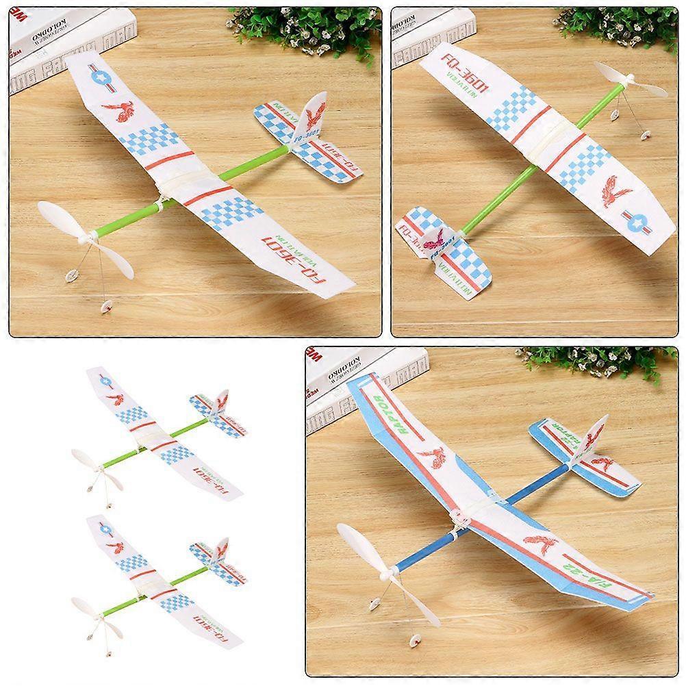 2 Pezzi Aeroplano a Elastico Modello Biplano Giocattoli per Bambini (Modello casuale)