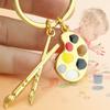 Palette & Paintbrush Keychain Pendant Creative Art Theme Keychain Portable Keychain Charm for Bag Backpack Students Teachers